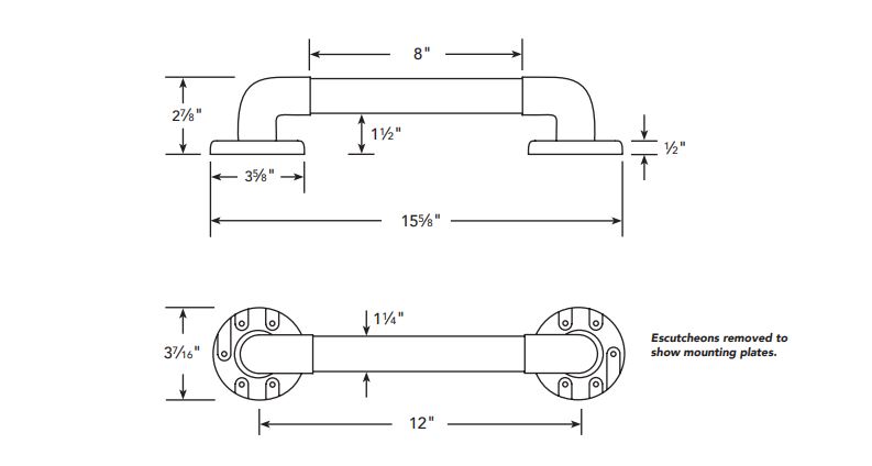 White Comfort Grip Grab Bars | Shower Grab Bars